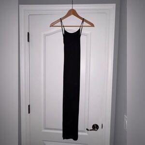 Leith Black Maxi Bodycon Dress with Spaghetti Straps